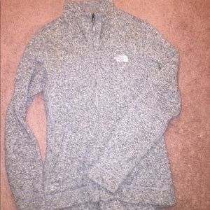 grey North face crescent full zip jacket